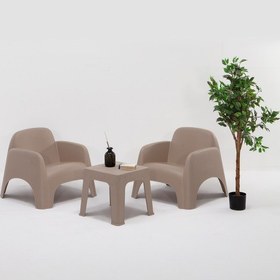 Resim Şile Pratik Bahçe, Balkon Oturma Grubu 1+1+s - Cappucino 