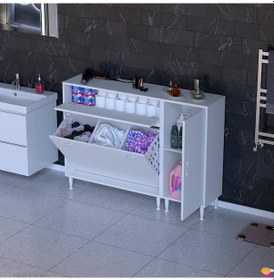 Resim Modilayn Yenice 140x97x32,5 Cm 3 Raflı Ve 3 Sepetli Dolap İle Çamaşırlarınız Artık Daha Düzenli. Beyaz 