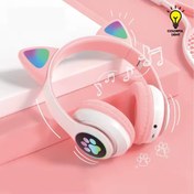 Resim Kensa Led Işıklı Kedili Bluetooth Kulaklık Kablosuz 5.0 Ios Android Uyumlu 8d Stereo Hd Ses 