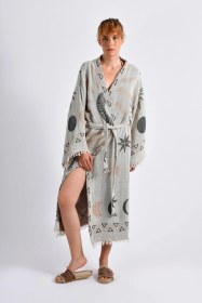 Resim Brandsmithshop Gri- Kahverengi Sun Kimono Çok Renkli 