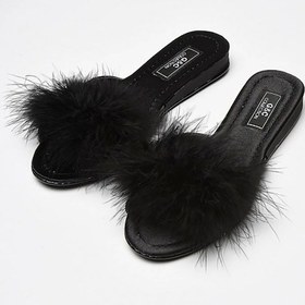 Resim Gc Topuksuz Tüylü Gelin Çeyiz Terliği 180 - Siyah 