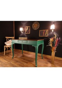 Resim Wooding-Mobilya Wooding 120 Cm Çekmeceli Masif Yeşil Ceviz Çalışma Masası 