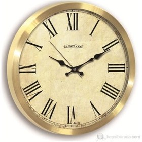 Resim Time Gold Ofis Salon Duvar Saati Metal Altın Rengi 35 Cm Altın 