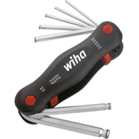 Resim Wiha 369RP7 Pocketstar Hex Topbaş Magicring Allen Anahtar Cep Seti 7p 23031 