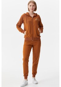 Resim Sim Örgü Detaylı Kapüşonlu Eşofman Takım - Tarçın Tarçın 