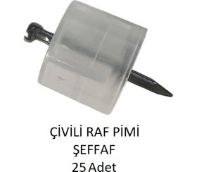 Resim Çivili Raf Pimi Şeffaf 25 Adet 