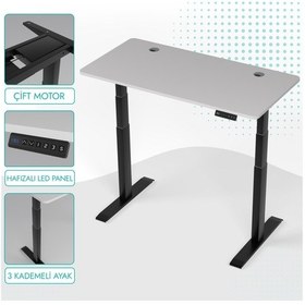 Resim Karr Office O-Flex O2S4 Duo Çift Motorlu Elektrikli Yükseklik Ayarlı Masa - 140X70 - Beyaz/S Beyaz 