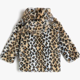 Resim Kız Bebek Leopar Detaylı Mont 