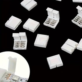 Resim 10 Adet LED Şerit Işık Bağlantısı, Lehimsiz, Bakır Temas, Elektriksiz Çalışır 