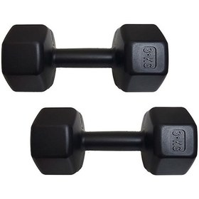 Resim 3 Kg X 2 Adet 6 Kg Dambıl Seti 6 Kg Dumbell Set - Siyah1 
