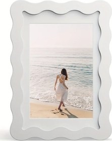 Resim Gaojunshop01 Beyaz 4x6 İnç Dalgalı Duvar Ve Masaüstü Fotoğraf Çerçevesi - Modern Dekor 