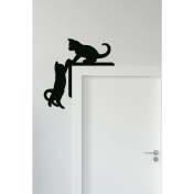 Resim BYSHOME Ahşap Kedi Desenli Kapı Pervaz Süsü Sol Köşe Için 