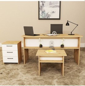 Resim KALENDER DEKOR MERKÜR-1-2-3 OFİS BÜRO MASASI TAKIMI MRK02 