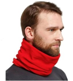 Resim Genel Markalar Erkek Polar Bere Kırmızı Bandana Bisiklet Boyunluk Motosiklet Kışlık Giyim Polar Bandana Boyunluk 