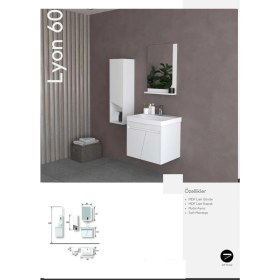 Resim Evros Liyon 60 cm Banyo Dolabı 