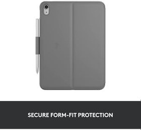 Resim Logitech Slim Folio Klavyeli iPad Kılıfı, iOS Kısayol Tuşları, iPad 10.9 inç 10. Nesil ile Uyumlu, Gri 