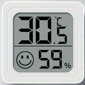 Resim 1 adet Kolay Okunur Dijital Termometre & Higrometre - Pil ile Çalışan, Yüksek Hassasiyetli 0.1°C/59% Nem Monitörü, Ev & Araba için Büyük Ekran, Dayanıklı PVC, Şarj Edilemeyen Düğme Pil Dahil 