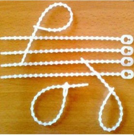 Resim Marketcik Beyaz Boncuk Kelepçe Kablo Bağı 2X105 Mm 100 Adet 