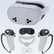 Resim Meta Quest 3S VR Başlığı ve Kontrolör Tutacakları için Silikon Koruyucu Kılıf Aksesuarları, Oculus Quest 3S için Silikon Yüz Kapak & Lens Kapağı - Sadece Ürün Listesi Silikon Kılıf Seti, Quest 3S VR başlık ve kontrolörler dahil değildir 