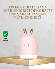 Resim shopwave Tavşan Kulak Tasarımlı 200 ml USB Aroma Difüzör ve Hava Nemlendirici 