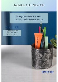 Resim Kalemlik Masa Kalemliği Organizer Kalemlik Gümüş Eskitme Renk Model 82 Çok Renkli 