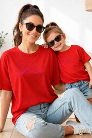 Resim genosha Anne Kız 100% Pamuk T-shirt Mama Mini Mother Daughter TEKLİ FİYAT 
