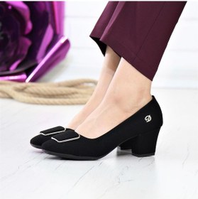 Resim Nesil Shoes Desca 220 Siyah Süet Topuklu Günlük Kadın Ayakkabı-siyah Süet Siyah 