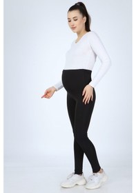 Resim Ayarlanabilir Bel Hamile Tayt Siyah 
