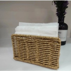 Resim Mien Masa Üstü Dikdörtgen Rattan Peçetelik 