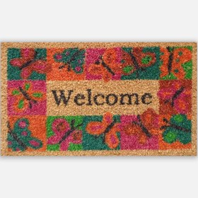 Resim Ekol Butterfly Baskılı Dikdörtgen 30x50 cm Koko-Pvc Paspas Çok Renkli 