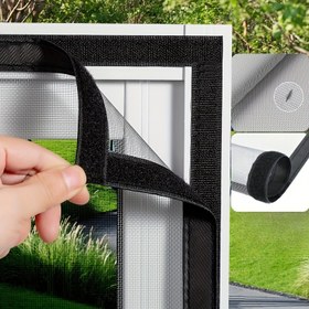 Resim 1 Adet Kendinden Yapışkanlı Sivrisinek Önleyici Pencere Filesi, Görünmez Pencere Tülü - Işığı Engellemez, Toz ve Böcek Koruma 