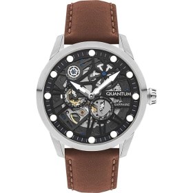 Resim Quantum QMG1120.395 Erkek Kol Saati | 46MM, Otomatik Mekanizma, Safir Cam, 10 Atm, Kahverengi Deri Kordon 