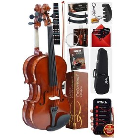 Resim Midex CVL-742-TYS Profesyonel 1/2 Çocuk Kemanı Seti 8-10 Yaş (Yastık Tel Çanta Yay Susturucu Reçine) 