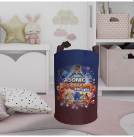 Resim Mekta Home Bebek Ve Çocuk Odası Sonic Boom Desenli Oyuncak Sepeti Renkli Çok Renkli 