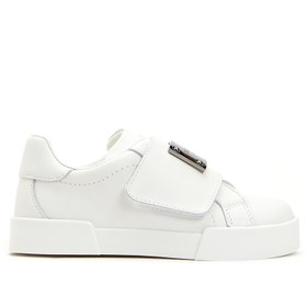 Resim Beyaz Logo Detaylı Erkek Çocuk Deri Sneaker 