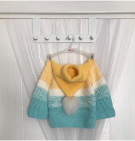 Resim OYUNCAKPARK Örgü Degrade Modeli Kapşonlu Bebek Hırkası 