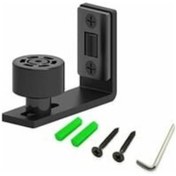 Resim Ayarlanabilir Tekerlekli Ahır Kapısı Alt Zemin Kılavuzu, Duvara Monte Ahır Kapısı Alt Zemin Kılavuzu, Düz Tabanlı, Tüm Kapı Boyutlarına Uygun Siyah 