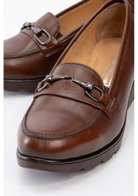 Resim Kadın Dolgu Topuk Comfort Ayakkabı Gerçek Deri Br 44300 Taba Null Taba 