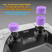 Resim 6 adet Kaydırıcı Kaymaz Mantar Başlıklı Koruyucu Kapa, 2 UPG, 2FPS, 2FPS+, Alçı Deseni, Hafif Kabarık Eğri, Kaymaz ve Teri Önleyici, Yumuşak ve Rahat, Yüksek Kaliteli Silikon, Hassas Uygunluk, Daha İyi Kontrol için Ps5/Ps4/Xbox Kontrol Cihazı 
