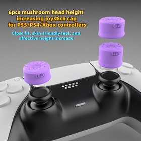 Resim 6 adet Kaydırıcı Kaymaz Mantar Başlıklı Koruyucu Kapa, 2 UPG, 2FPS, 2FPS+, Alçı Deseni, Hafif Kabarık Eğri, Kaymaz ve Teri Önleyici, Yumuşak ve Rahat, Yüksek Kaliteli Silikon, Hassas Uygunluk, Daha İyi Kontrol için Ps5/Ps4/Xbox Kontrol Cihazı 
