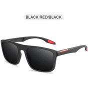 Resim Vintage Kare Erkekler Güneş Gözlüğü Polarize Moda Siyah Güneş Gözlüğü Erkek Şık Black Red Black Siyah 