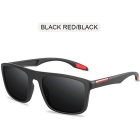 Resim Vintage Kare Erkekler Güneş Gözlüğü Polarize Moda Siyah Güneş Gözlüğü Erkek Şık Black Red Black Siyah 