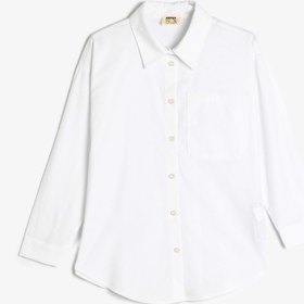 Resim Kız Çocuk Gömlek Uzun Kollu Klasik Yaka Pamuklu 