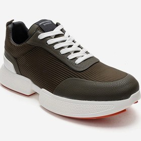 Resim Marcomen Erkek Yüksek Taban Bağcıklı Deri Comfort Sneaker MC 20276 HAKİ 