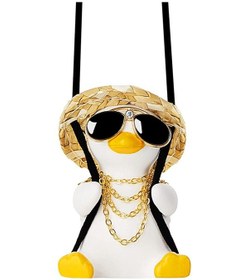 Resim Zoroom Sevimli Salıncak Ördek Araba Dekorasyon Aksesuarları, Araba Dikiz Aynası Kolye Dekorasyon Bayanlar Ve Erkekler İçin Araba Aksesuarları - 