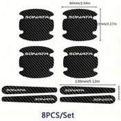 Resim Dashanshop 8 Adet Karbon Fiber Pvc Kapı Tutacak Koruyucu Hyundai Sonata Ve Diğer Araçlar İçin 