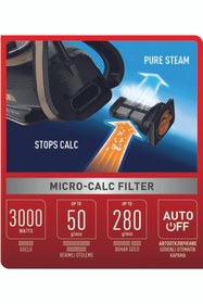 Resim TEFAL Durilium Airglide 3000 watt Güvenli otomatik kapanması Pureglıss Buharlı Ütü 