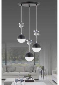 Resim İstanbul Avize Istanbul Avize Kelebek 3'Lü Siyah Modern Ledli Avize 