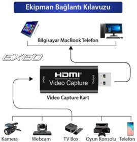 Resim Genel Markalar 1080p Hdmı Video Capture Kartı | Oyun & Kamera Kaydı, Canlı Yayın Için 