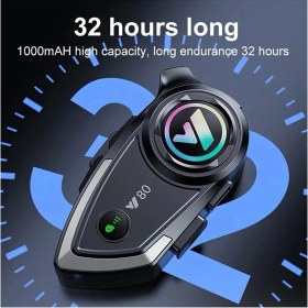 Resim Y80 Motosiklet Kask Kulaklık Intercom Işıklı Motorsiklet Interkom KAYALI27-KYL5U4U 